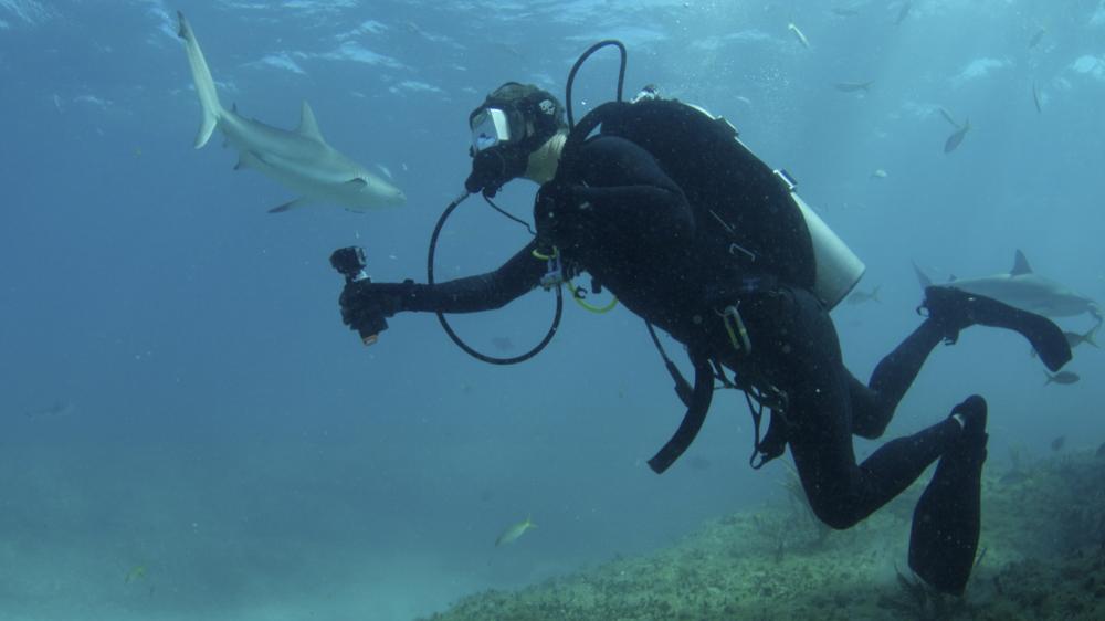 Bear Grylls underwater filming with GoPro