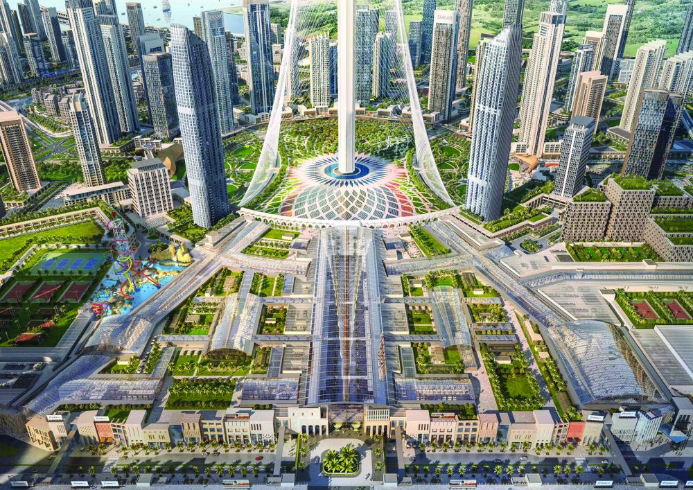 Aerial view of Dubai Square