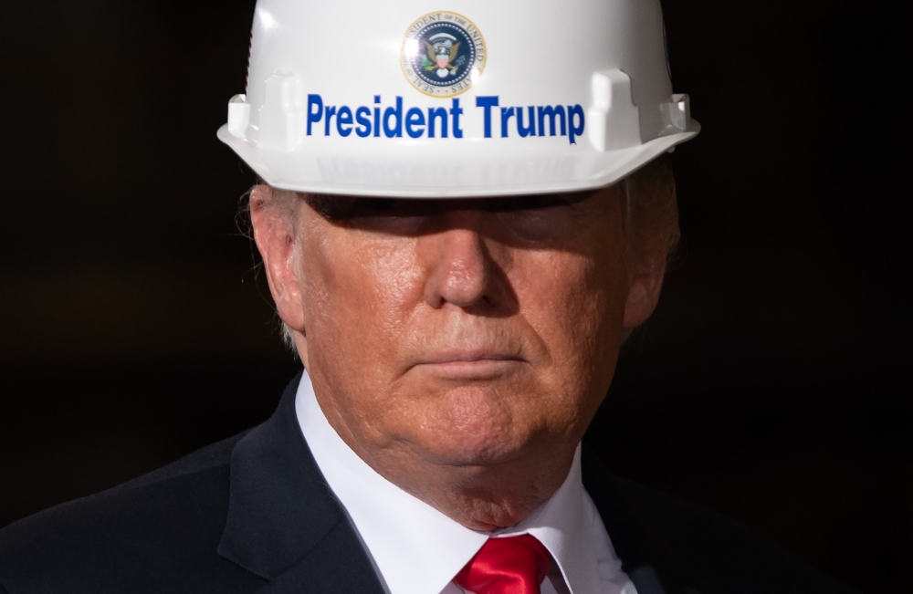 US President Donald Trump tours US Steel's Granite City Works steel mill in Granite City, Illinois on Thursday. — AFP