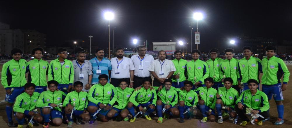 Sporting United team, which won the 2018 SIFF Junior Champions league, with guests and officials.
