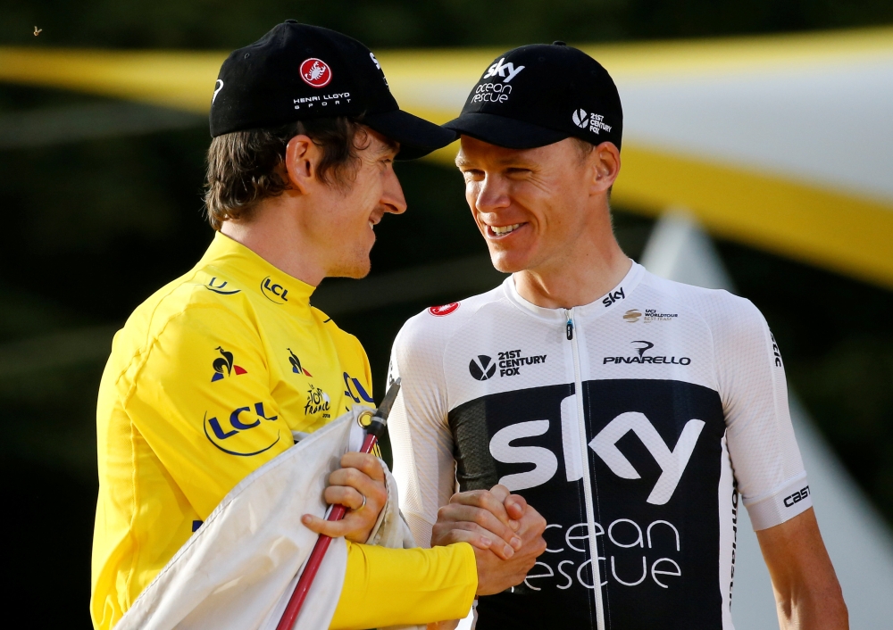 Team Sky rider Geraint Thomas and British compatriot Chris Froome in Paris, France, in this file photo. — Reuters