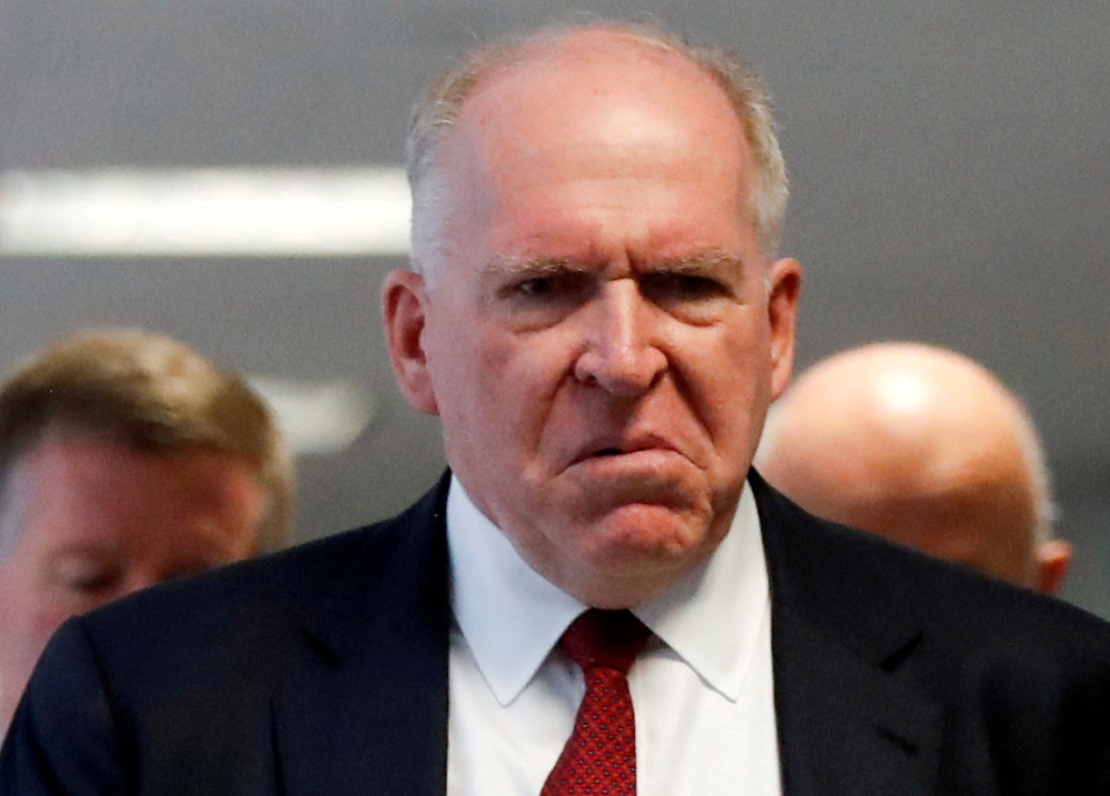 Former CIA Director John Brennan arrives for a Senate Intelligence Committee hearing evaluating the intelligence community assessment on “Russian Activities and Intentions in Recent US Elections” on Capitol Hill in Washington in this May 16, 2018 file photo. — Reuters