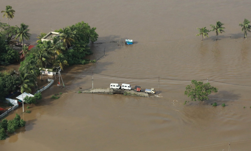 View of a flooded area is pictured in the north part of Kochi in the Indian state of Kerala on Saturday. — AFP