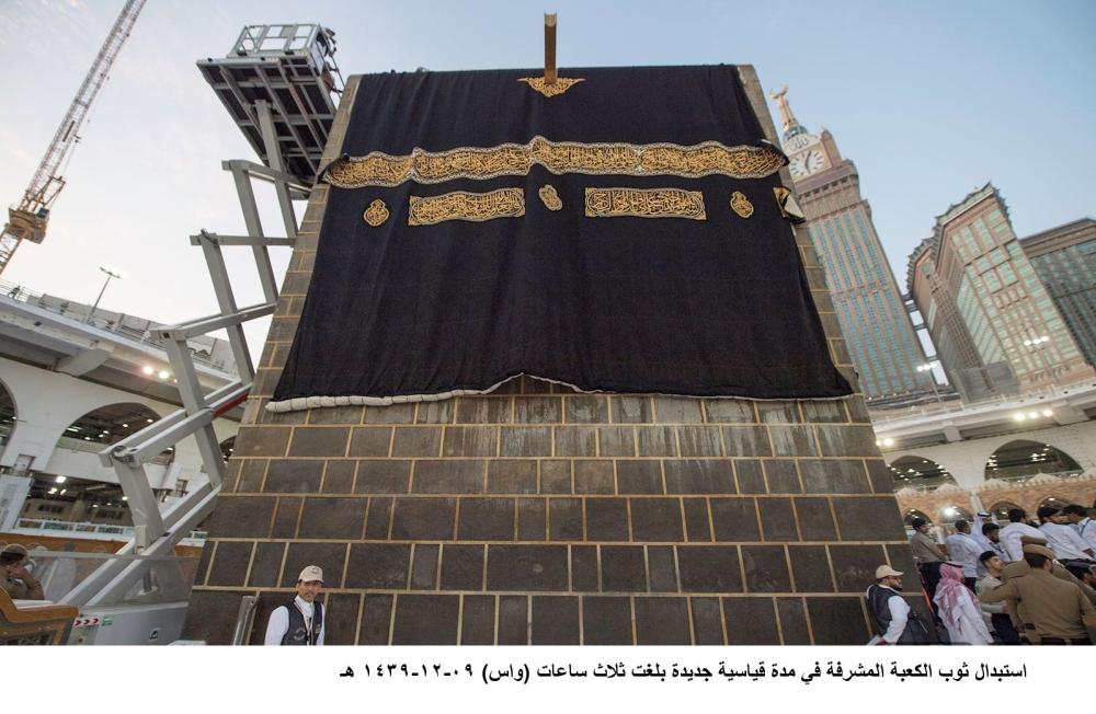 New kiswa is being put on the Holy Kaaba on Monday –SPA