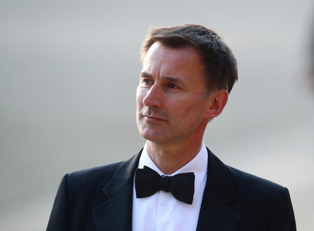 Britain’s Secretary of State for Foreign and Commonwealth Affairs Jeremy Hunt arrives at Blenheim Palace, where US President Donald Trump and the First Lady Melania Trump are attending a dinner with Britain’s Prime Minister Theresa May and business leaders, near Oxford, Britain, in this July 12, 2018 file photo. — Reuters