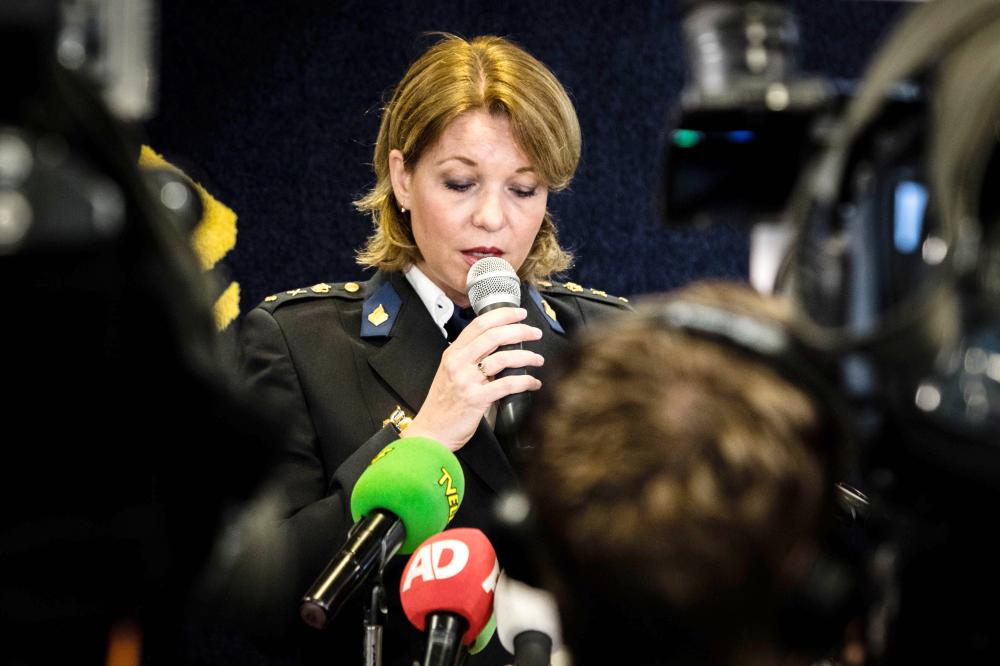 Chief of police in Maastricht, Ingrid Schafer Poels, is pictured during a press conference on the arrest of Jos B, 55, who is the main suspect in the murder case of Nicky Verstappen in Maastricht, The Netherlands, on Monday.  — AFP