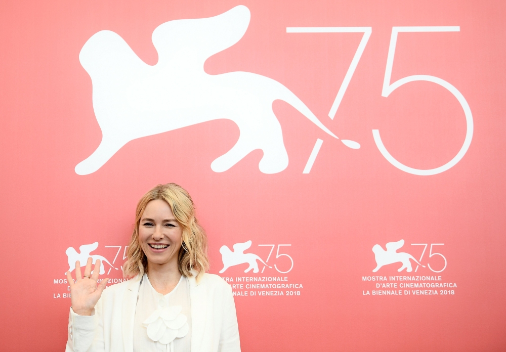 British actress and official competition jury member Naomi Watts gestures as she poses during the jury photocall at the start of the 75th edition of the Venice Film Festival, on Wednesday, at Venice Lido, in Venice, Italy. - AFP