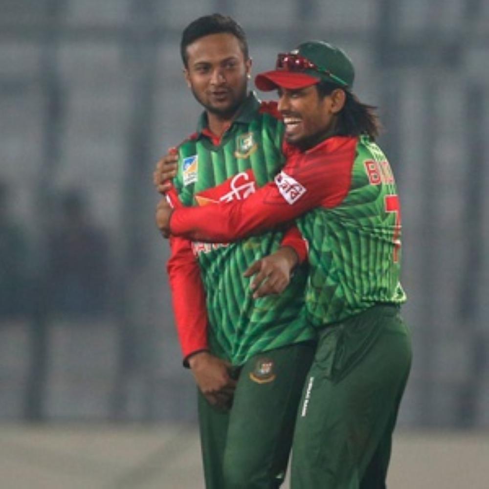 Amanul Haque with Shakib Al Hasan in this file photo.