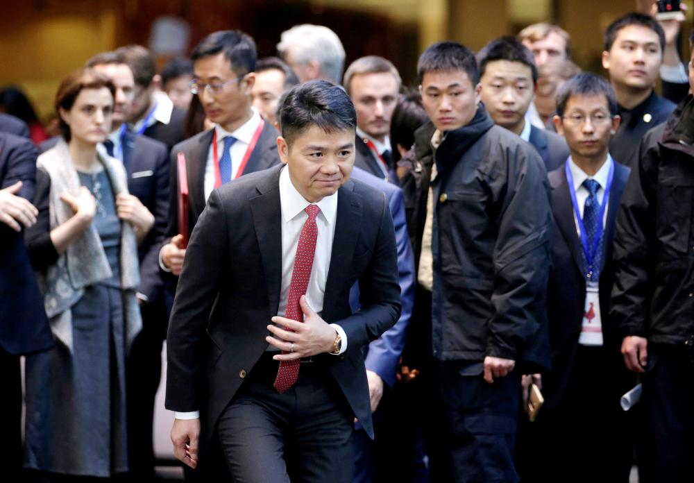 Richard Liu, CEO and founder of China’s e-commerce company JD.com, attends a France-Chinese forum on the applications of artificial intelligence at SOHO 3Q in Beijing in this Jan. 9, 2018 file photo. — Reuters