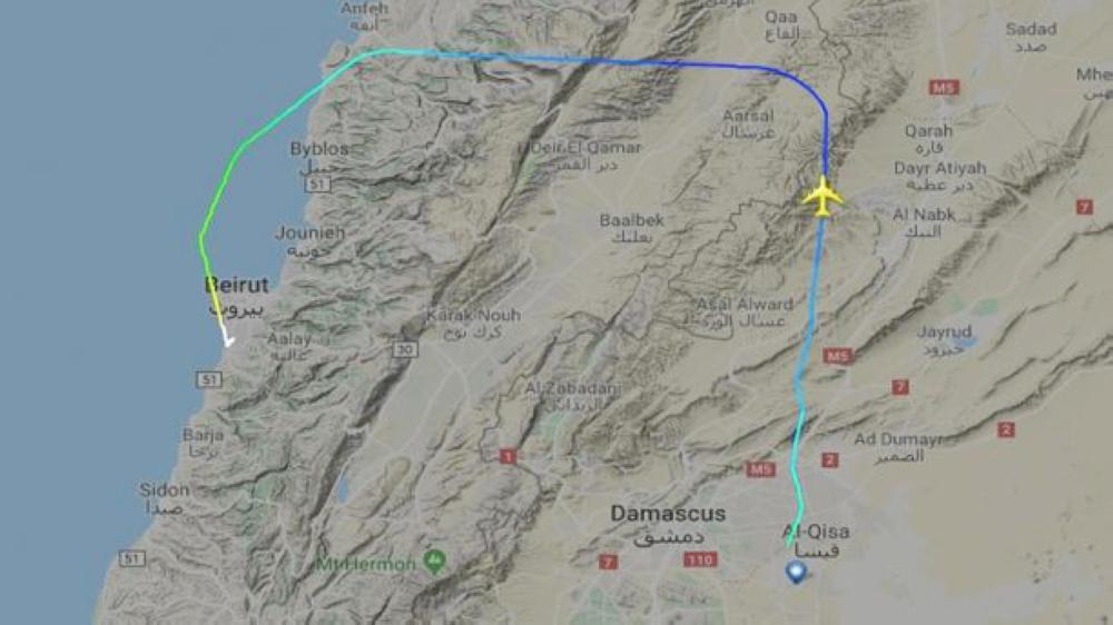 One route passed over northern Lebanon after a layover in Damascus. — (FlightRadar24/Google Maps) Courtesy: Fox News