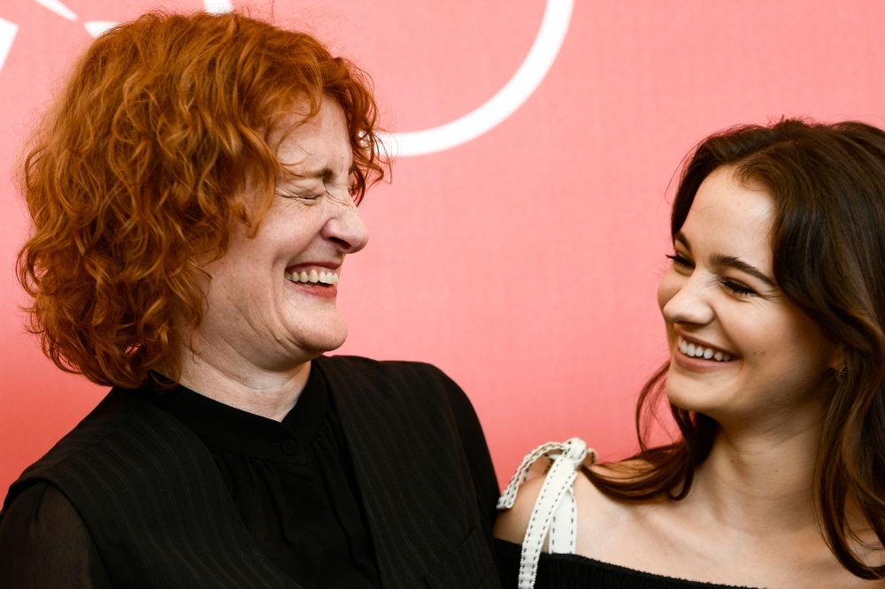 Director Jennifer Kent, left, and actress Aisling Franciosi attend a photo call for the film “The Nightingale” presented in competition on Thursday during the 75th Venice Film Festival at Venice Lido. — AFP