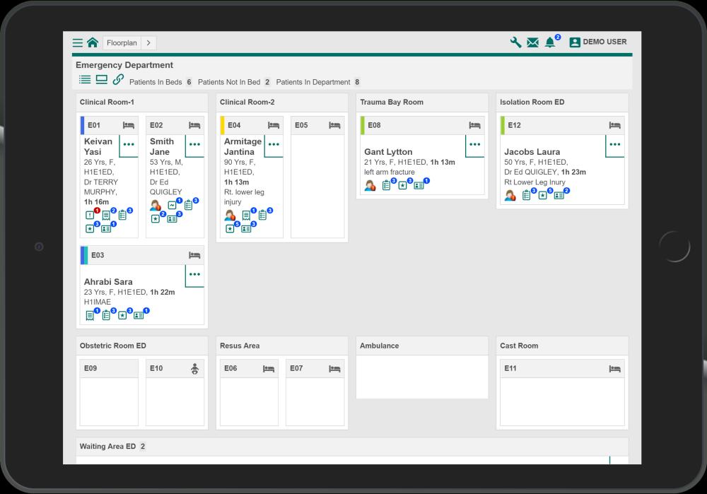 InterSystems TrakCare’s mobile-enabled user interface screen shot
