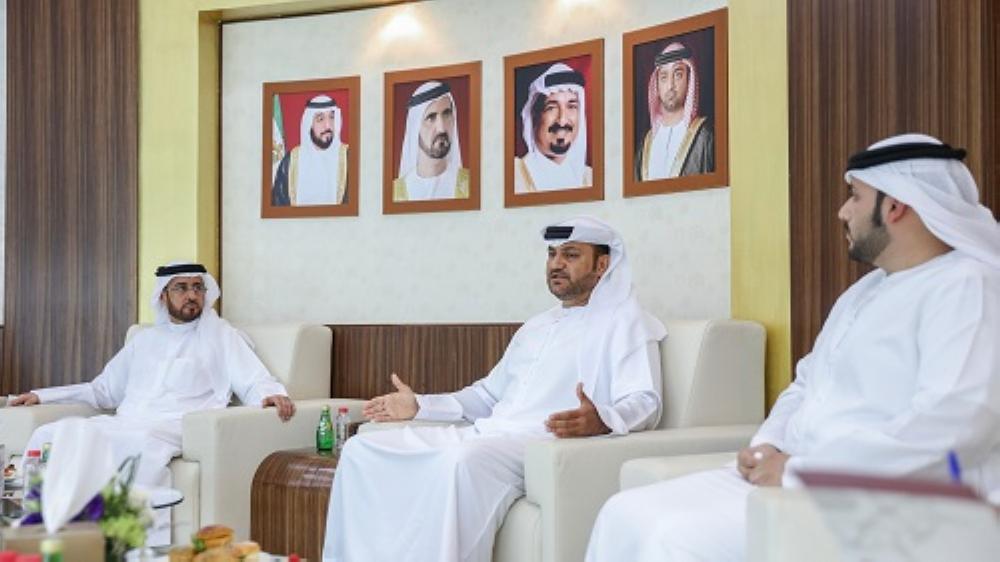 Mahmood Al Hashmi, CEO of Ajman Media City Free Zone, speaks at the launch 
