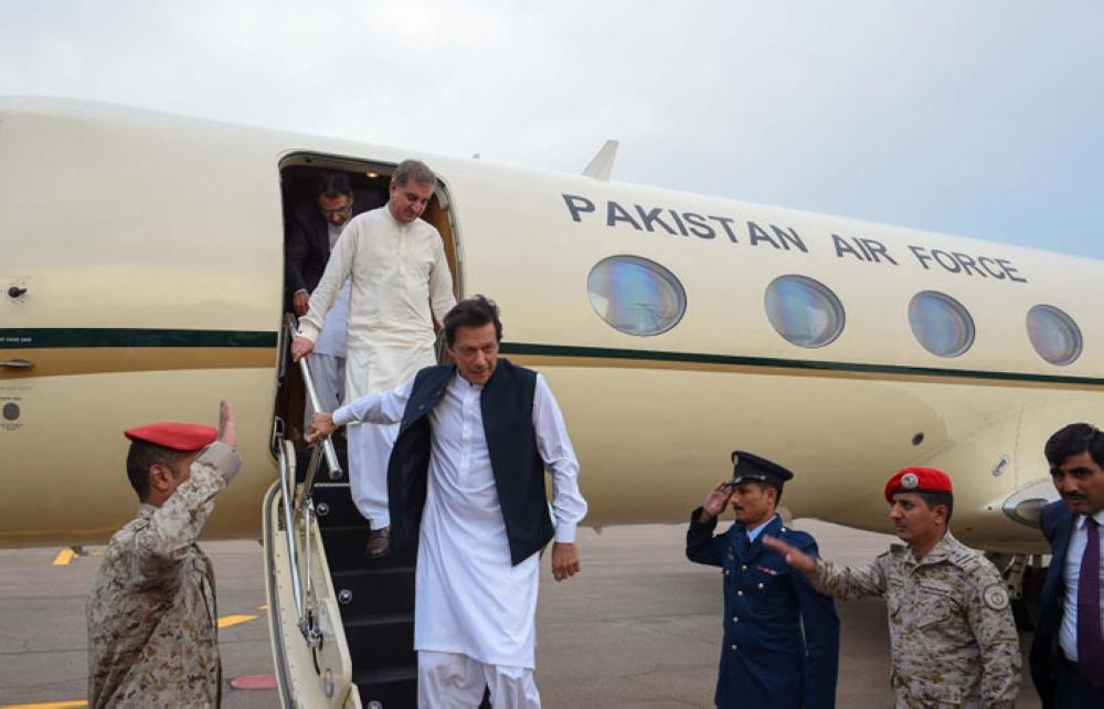 Pakistan Prime Minister Imran Khan visiting the Prophet’s Mosque after arrival in Madinah on Tuesday. -- SPA