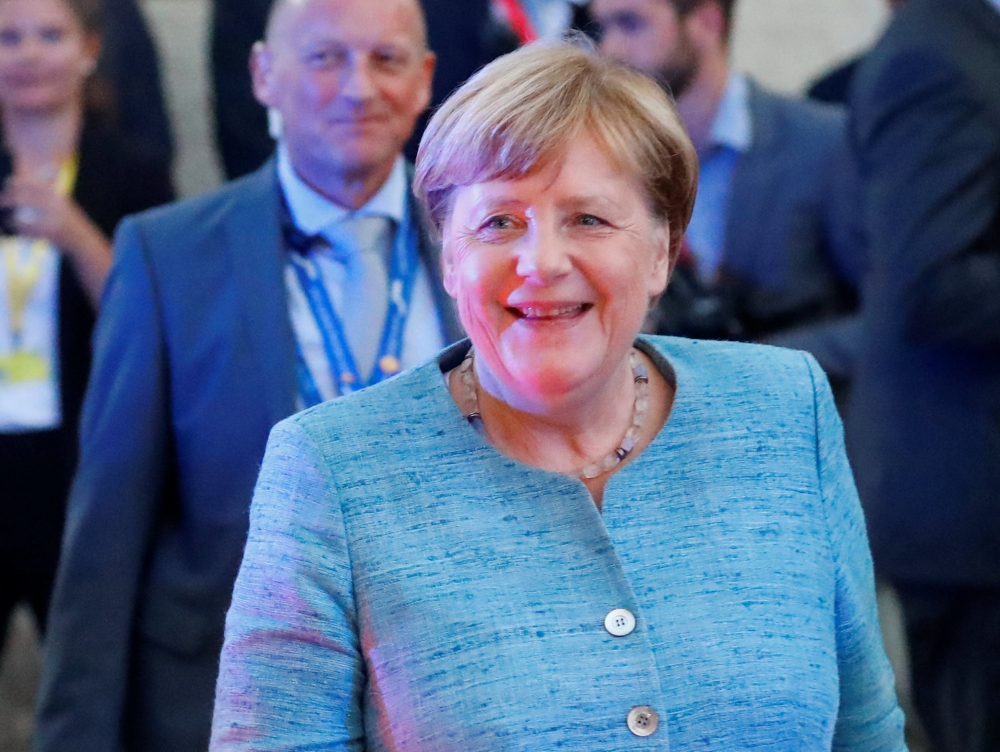 German Chancellor Angela Merkel arrives for the informal meeting of European Union leaders ahead of the EU summit, in Salzburg, Austria, on Wednesday. — Reuters