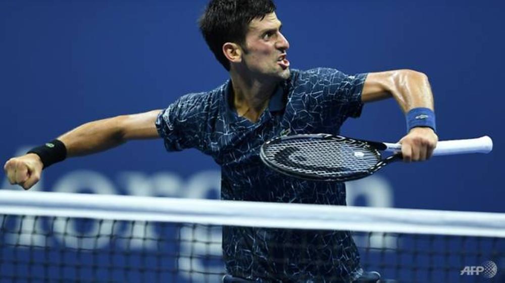 Novak Djokovic celebrates his US Open quarterfinal victory over John Millman in this recent photo. — AFP