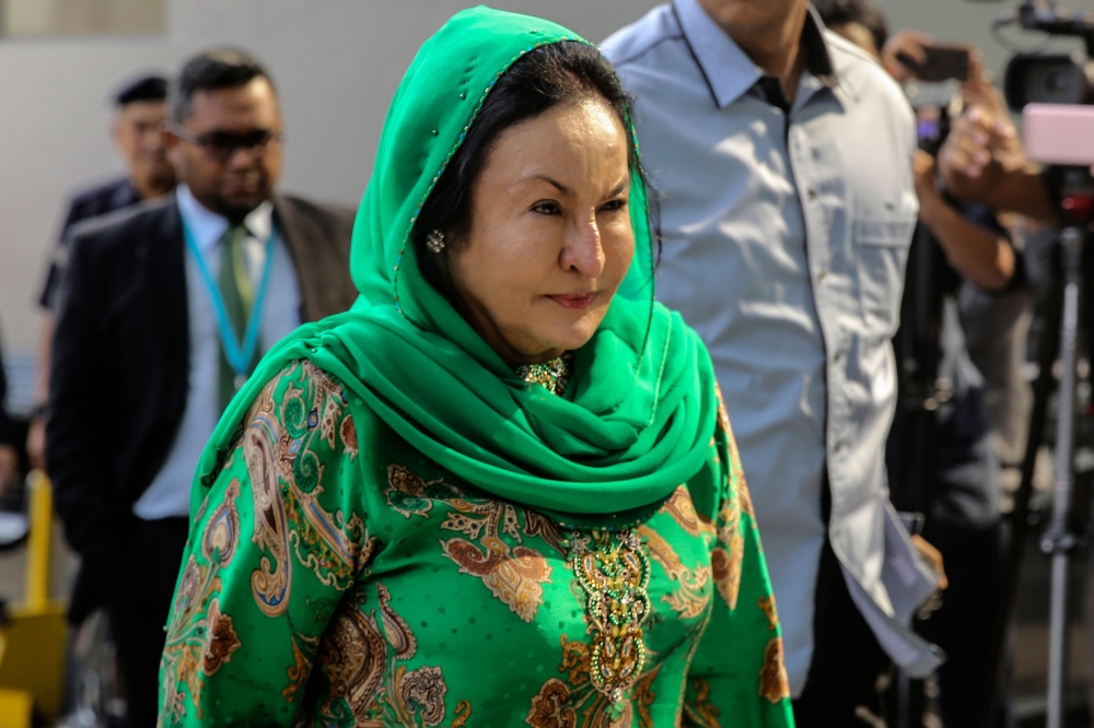 Rosmah Mansor, the wife of former Malaysian Prime Minister Najib Razak, arrives at the Malaysian Anti-Corruption Commission (MACC) in Putrajaya on Wednesday. — AFP