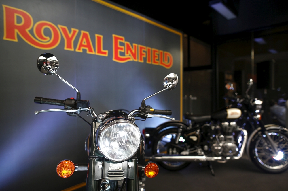 Royal Enfield motorcycles displayed at the brand’s flagship store in Bangkok, Thailand, in this Feb. 24, 2016 file photo. — Reuters