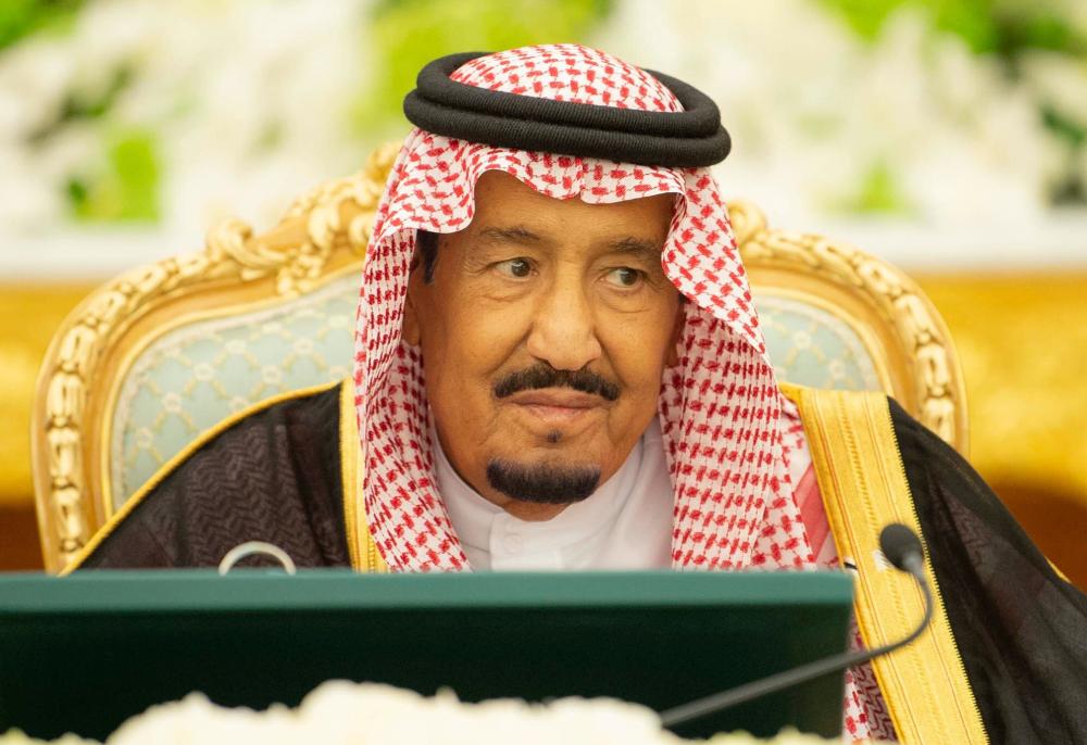 Custodian of the Two Holy Mosques King Salman chairs the weekly Council of Ministers’ session at Al-Yamamah Palace in Riyadh on Tuesday. — SPA