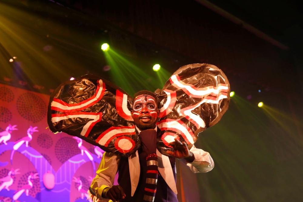 


A cast member of the popular children’s show Tinga Tinga Tales performs at Kenya’s National Theatre in Nairobi, Kenya. — Reuters