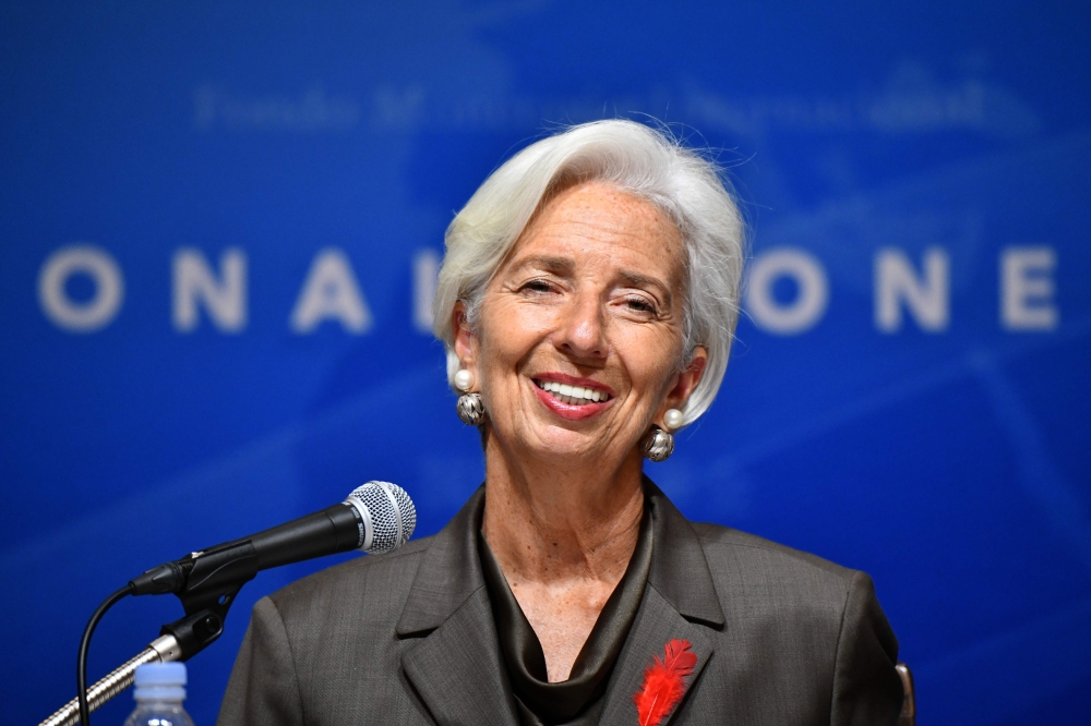 International Monetary Fund (IMF) managing director Christine Lagarde speaks during a press conference in Tokyo on Thursday.  — AFP