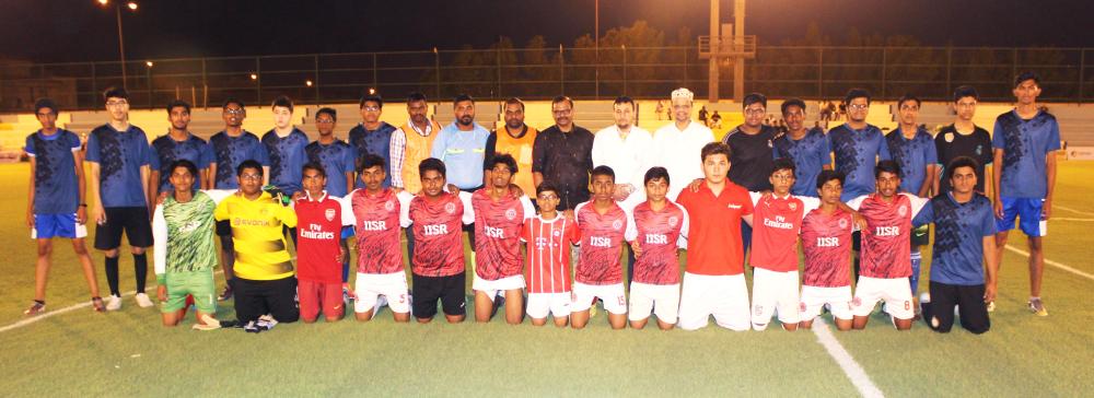 


International Indian School Riyadh and Al-Aliya International School Riyadh teams with guests and officials