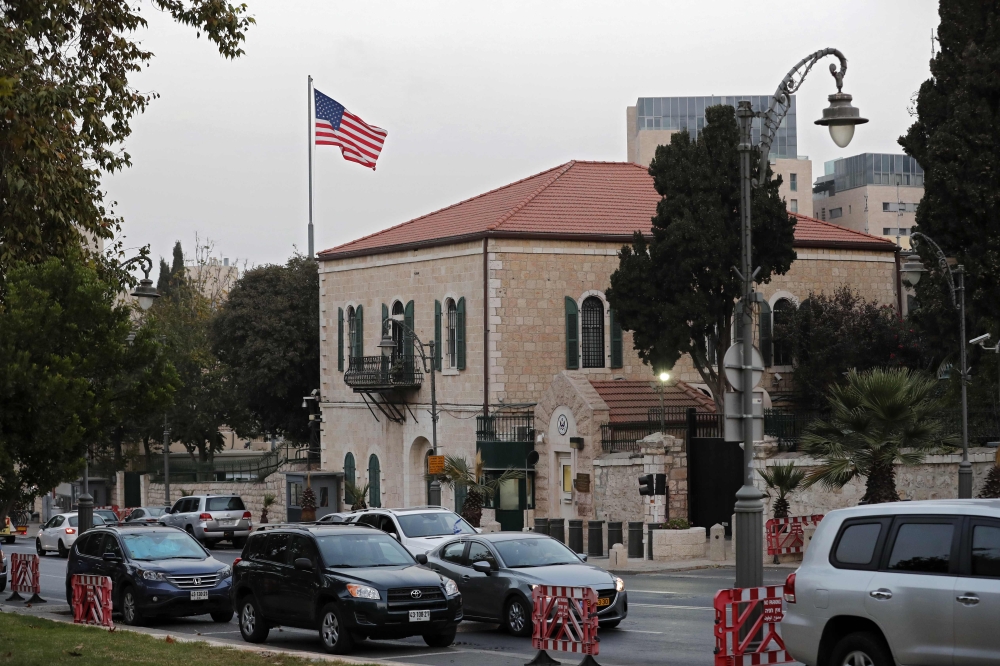 A picture taken on Thursday shows the US consulate in Jerusalem. — AFP