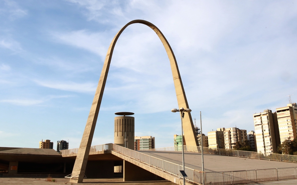 


A view of an arched structure in the grounds of the Tripoli International Fair, close to the seafront of the northern Lebanese port city. Close to the seafront in Lebanon’s Tripoli, giant curves of concrete stand testimony to the tiny Mediterranean country 1960s hopeful space program, when it successfully launched a small rocket without an astronaut into space. — AFP photos