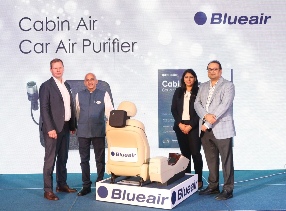 From left: Daniel Hagstrom, CEO of Blueair Cabin Air, with  senior management team from Blueair Middle East at the launch 