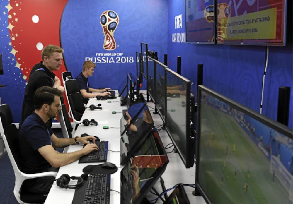 The FIFA VAR room in the 2018 World Cup International Broadcast Center (IBC) in the Crocus Expo International Exhibition Centre ahead of the upcoming FIFA World Cup Russia 2018. — AFP