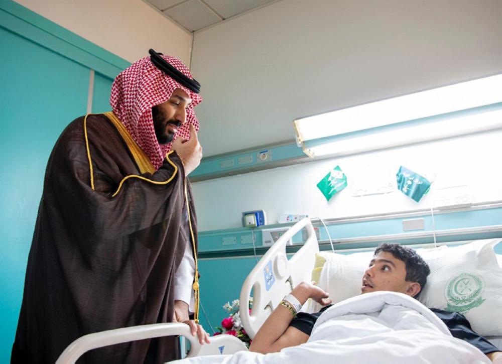 Crown Prince visits injured soldiers