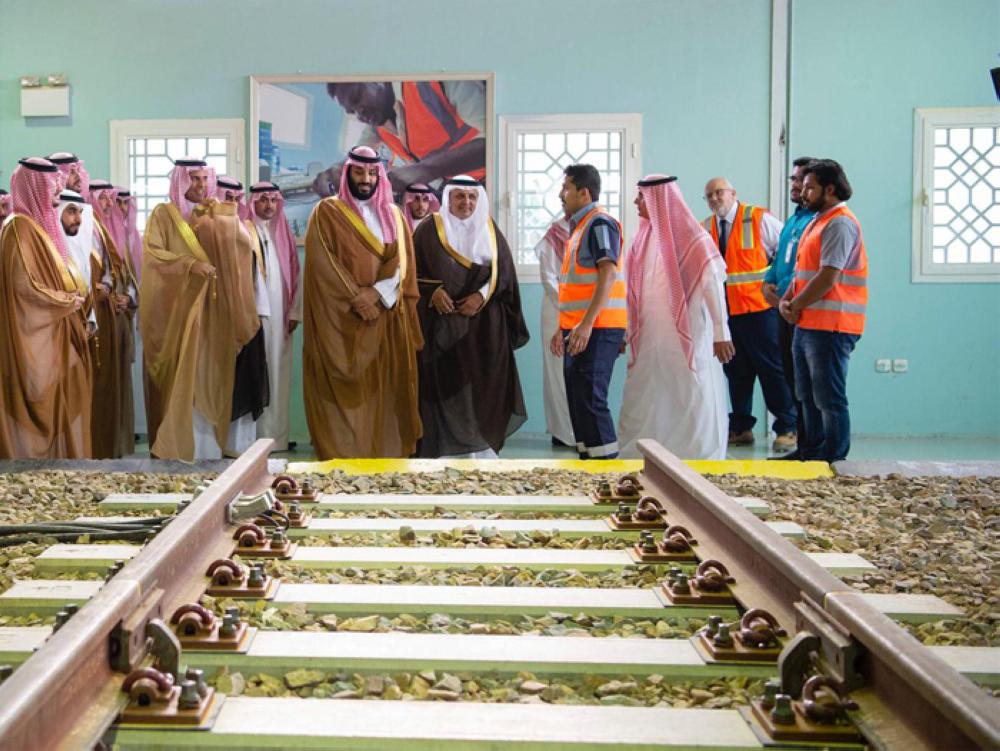 Crown Prince Muhammad Bin Salman, deputy premier and minister of defense, visits Saudi Railway Polytechnic in Buraidah on Wednesday. -- SPA
