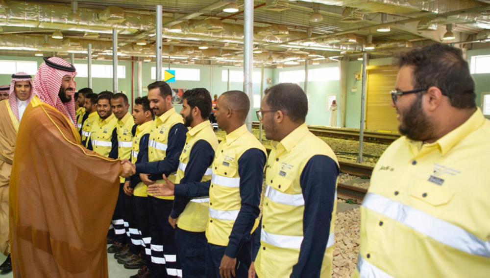 Crown Prince Muhammad Bin Salman, deputy premier and minister of defense, visits Saudi Railway Polytechnic in Buraidah on Wednesday. -- SPA