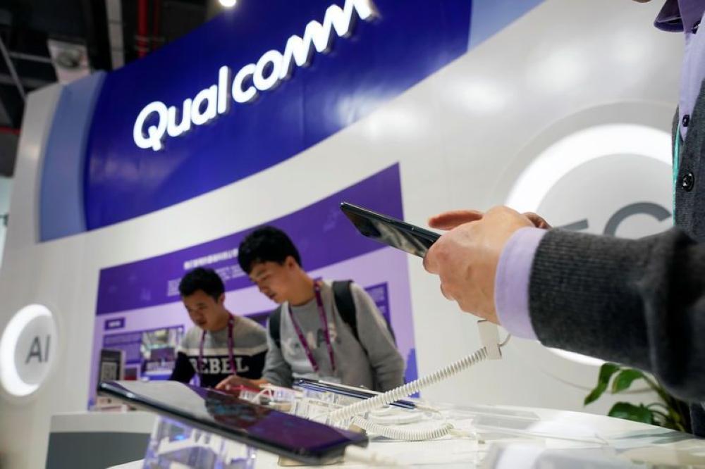 A Qualcomm sign is seen during the China International Import Expo (CIIE), at the National Exhibition and Convention Center in Shanghai, China. — Reuters
