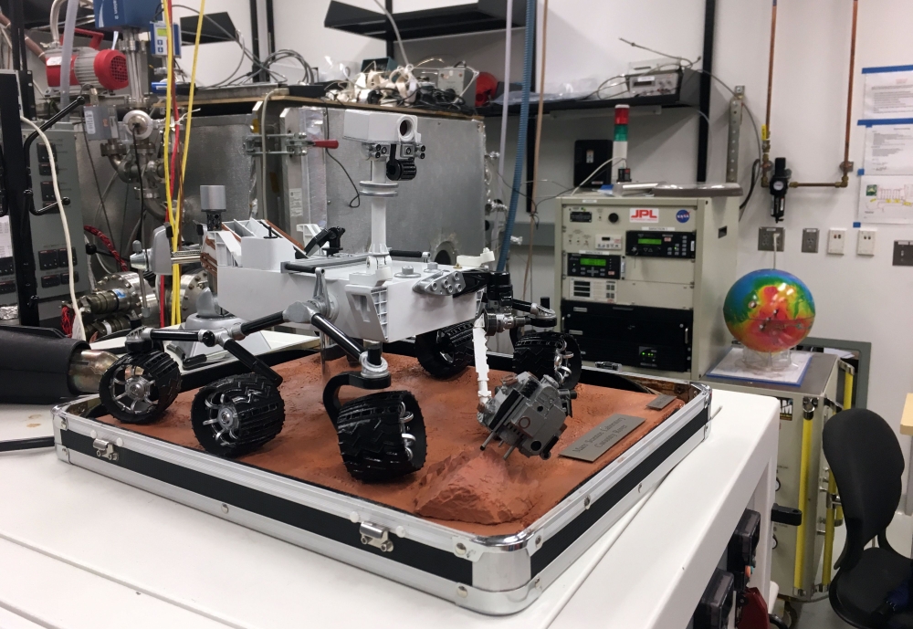 


A miniature model of the Mars Curiosity rover in a lab at NASA’s Goddard Space Flight Center in Greenbelt, Maryland, on Oct. 9, 2018. — AFP