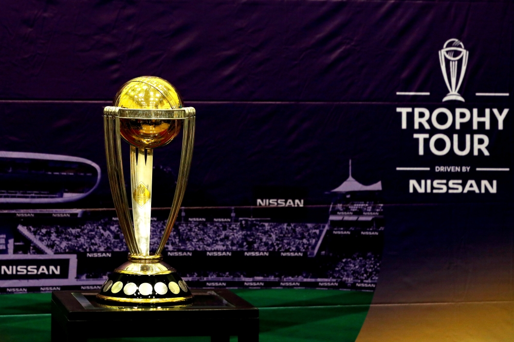 The International Cricket Council (ICC) Cricket World Cup 2019 Trophy, is seen during its tour at the National Stadium in Karachi, Pakistan. — Reuters