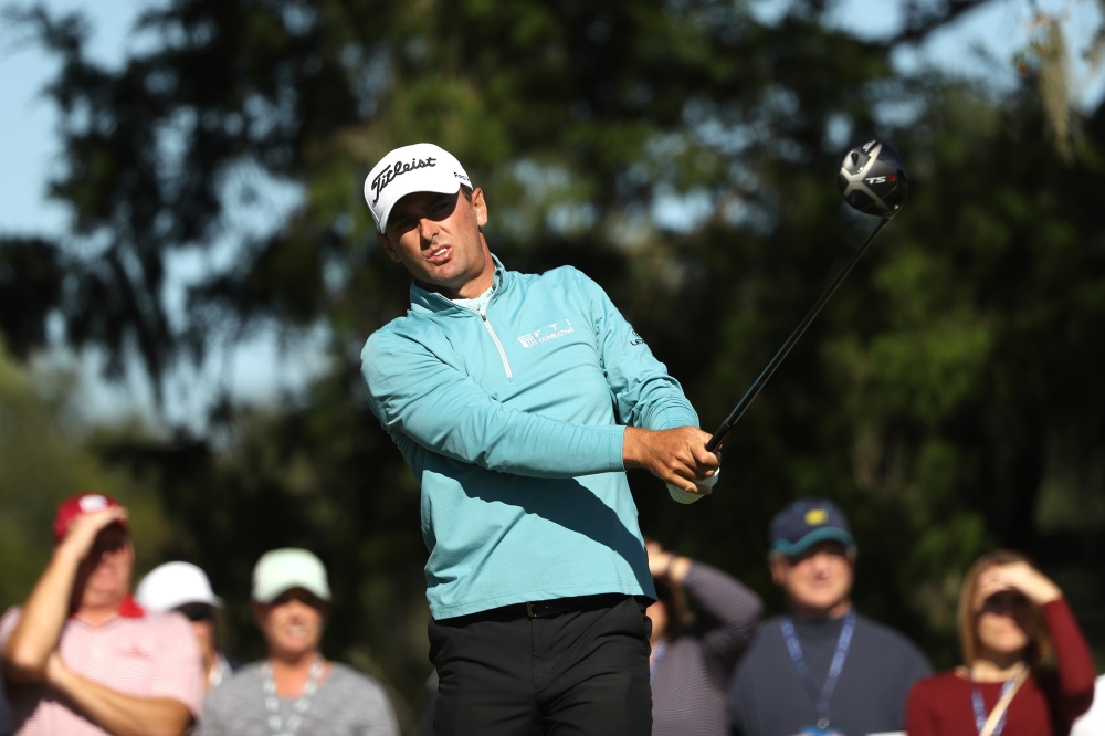 Charles Howell III of the United States plays his shot from the ninth tee during the third round of the RSM Classic at the Sea Island Golf Club Seaside Course on Saturday in St. Simons Island, Georgia. — AFP