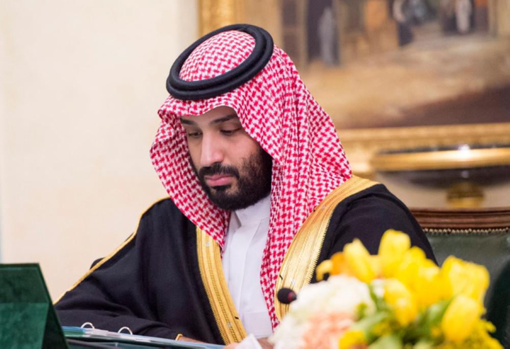 Crown Prince Muhammad Bin Salman, deputy premier and minister of defense, attending the Council of Ministers’ session in Tabuk on Tuesday. — SPA