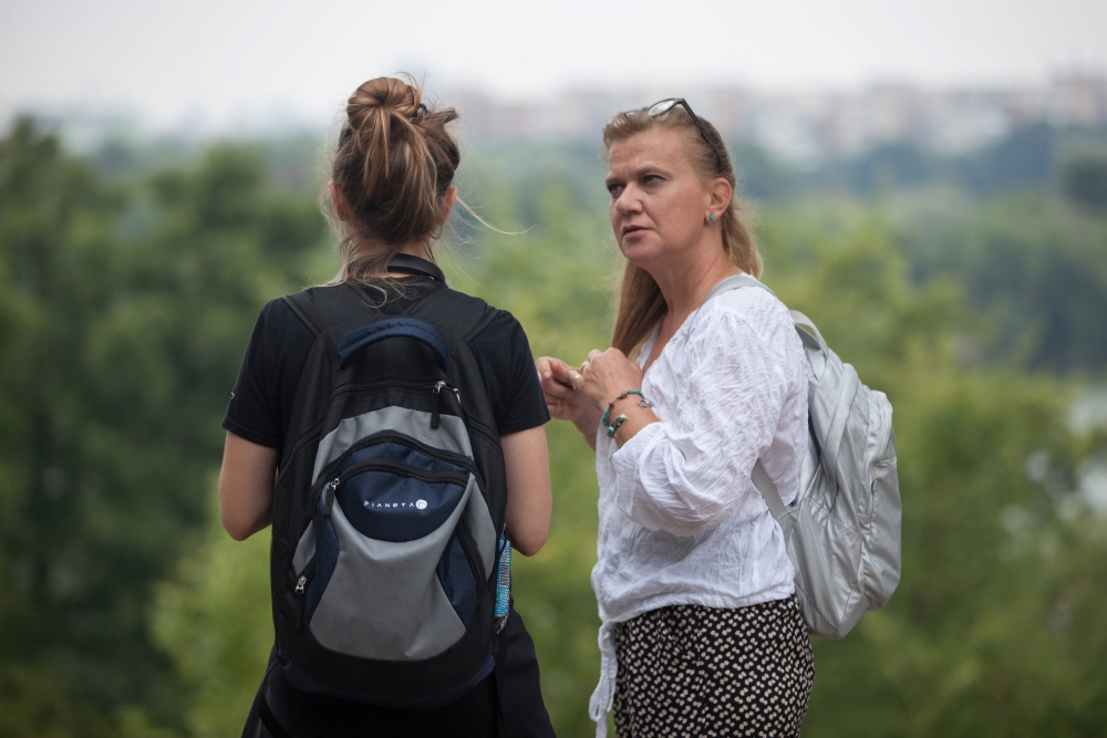 Romanian director Ada Solomon (R) is pictured during a movie production in this undated handout picture. — Reuters
