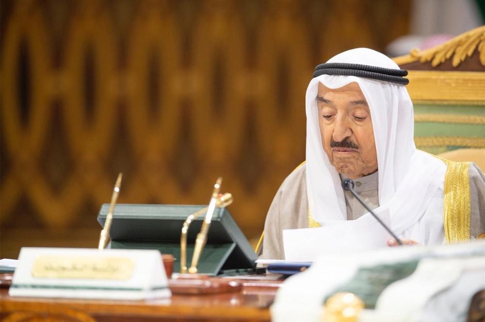 Custodian of the Two Holy Mosques King Salman listens to Crown Prince Muhammad Bin Salman, deputy premier and minister of defense, during the opening of the 39th session of the GCC summit in Riyadh on Sunday. — SPA