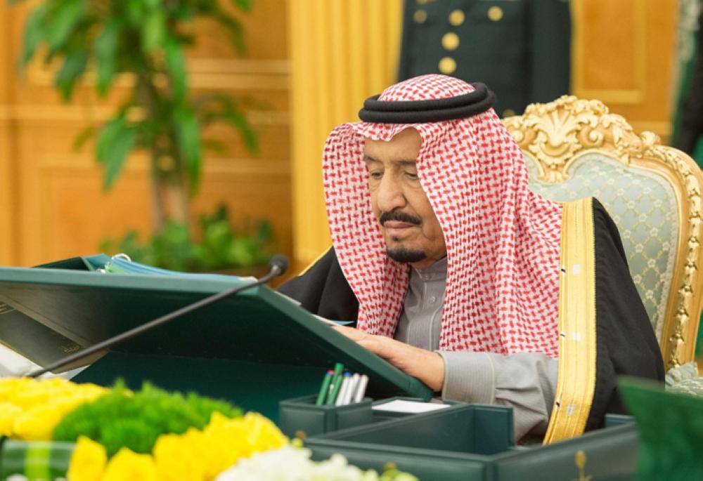 Custodian of the Two Holy Mosques King Salman chairs the weekly session of the Cabinet at Al-Yamamah Palace in Riyadh on Tuesday. — SPA photos 