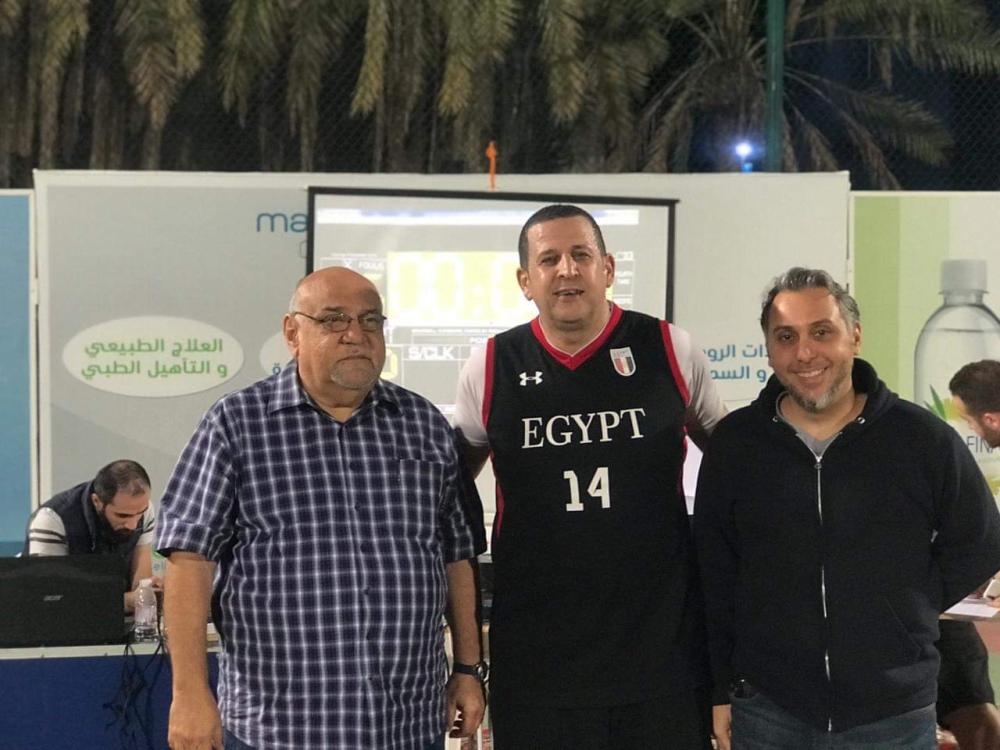 Best Player of the game Abdulgafar of Egypt with Mohamed Bayoumi and Obaid Madani 
