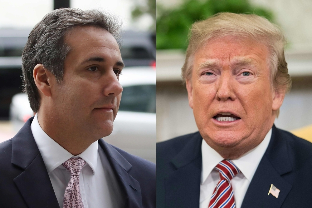 This combination of pictures Michael Cohen, left, and US President Donald Trump. — AFP