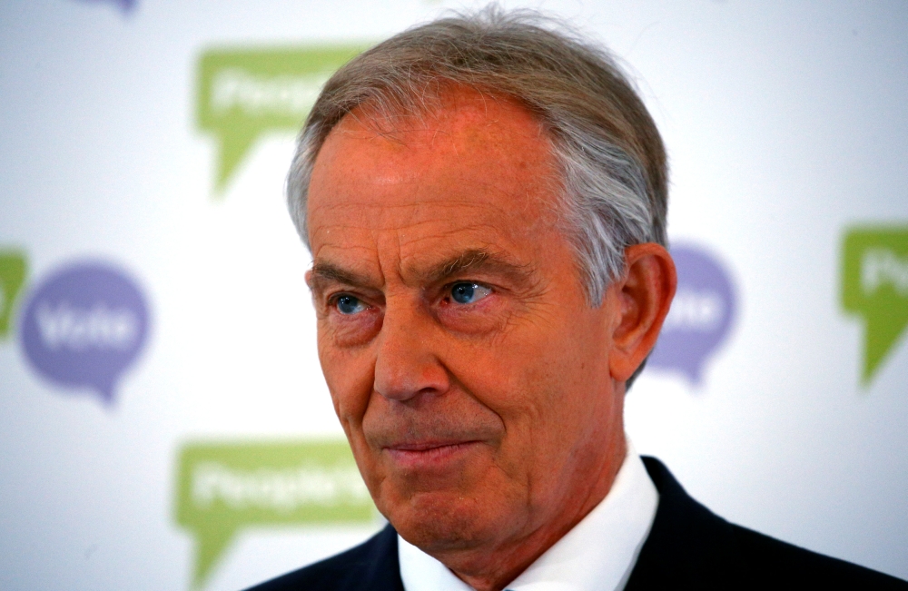 Former British Prime Minister Tony Blair addresses the media at a news conference in London on Friday. — Reuters
