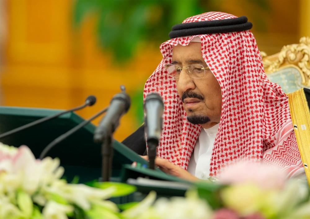 Custodian of the Two Holy Mosques King Salman announces the Sate budget 2019 at a special Council of Ministers’ session in Riyadh on Tuesday. — SPA
