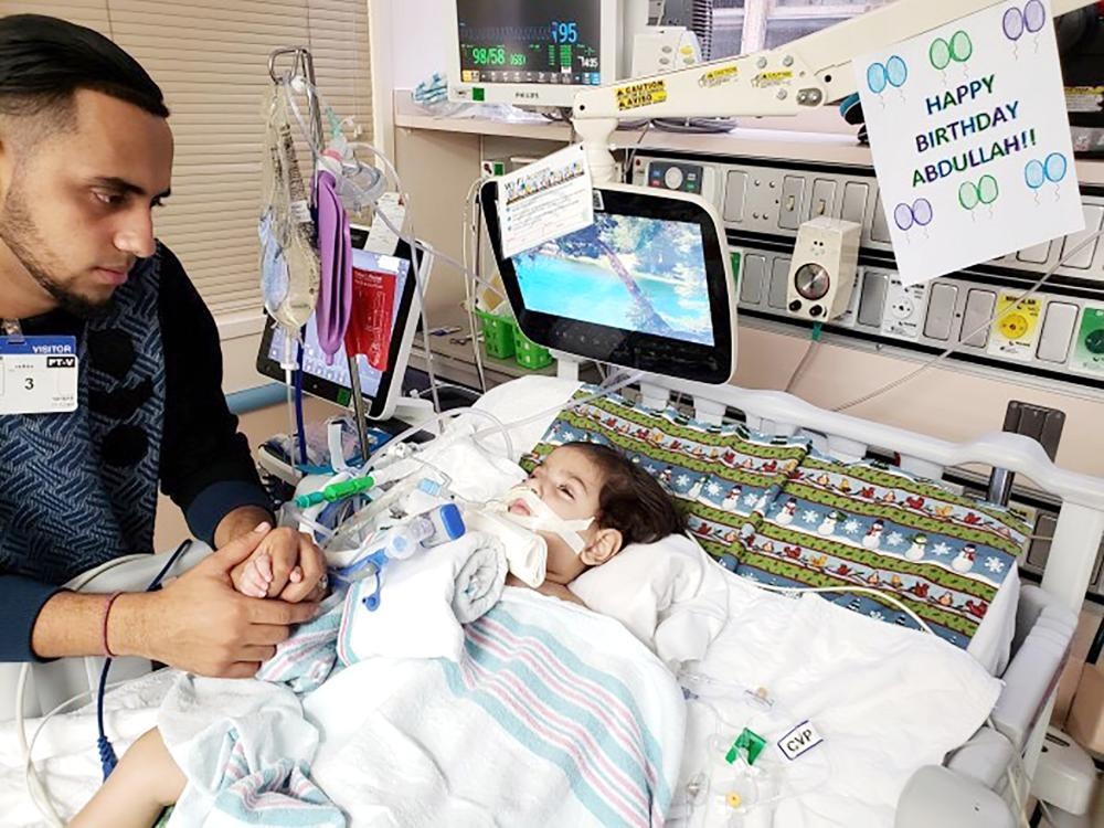 


This photo courtesy of the Council on American-Islamic Relations in Sacramento shows the young Abdullah Hassan on life support at UCSF Benioff Children’s Hospital in Oakland. — AFP