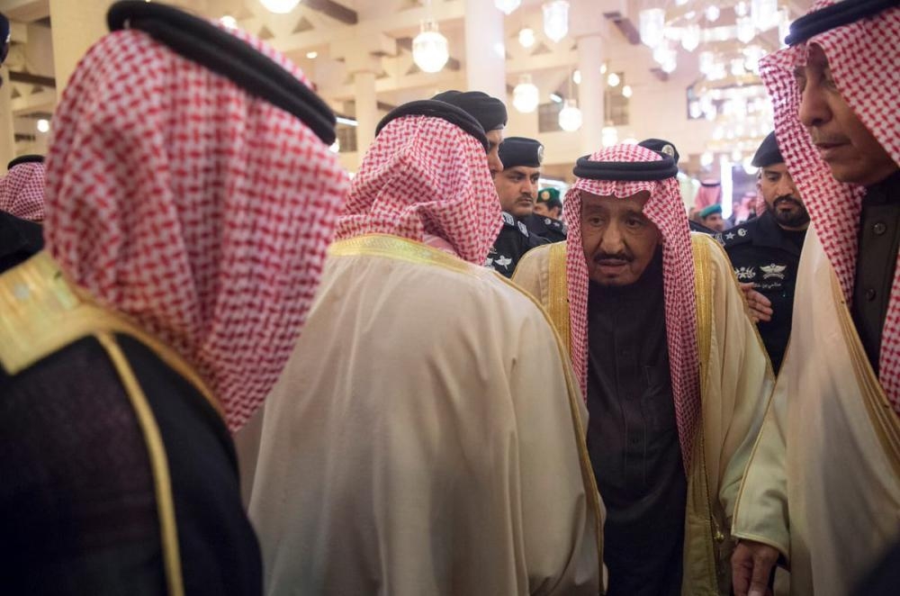 King and Crown Prince attend funeral prayer for Prince Talal