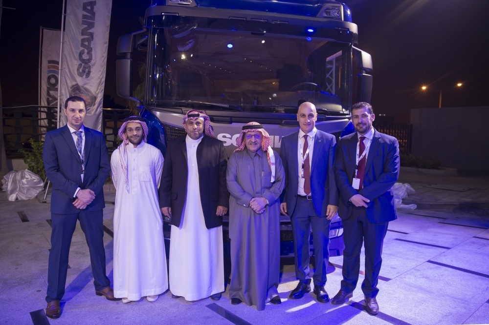 Executives of Scania and GCC Olayan at the launch of new truck generation in Saudi Arabia