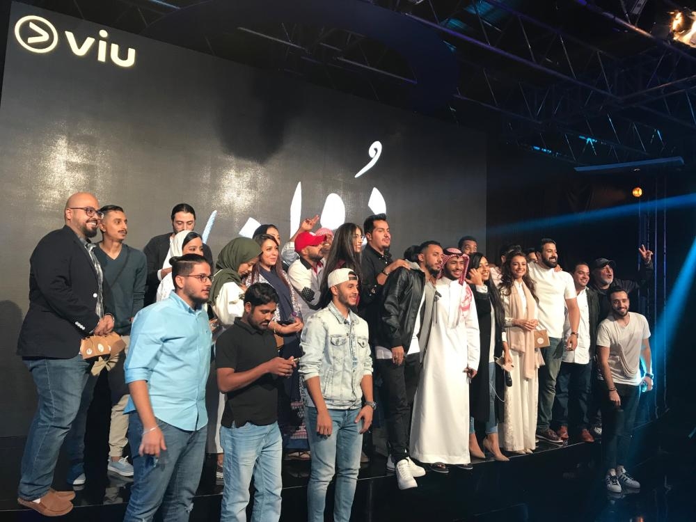 Members of the latest Saudi original Doon, the first crime-action thriller show set in the Kingdom, of Viu at the unveiling of the first episode of the Saudi drama in an exclusive event in Jeddah. — Courtesy photo 