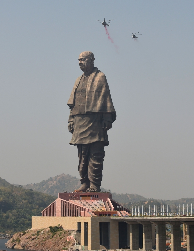 The world’s tallest statue “the Statue Of Unity” is inaugurated overlooking the Sardar Sarovar Dam near Vadodara in India's western Gujarat state in this October 31, 2018 file photo. — AFP